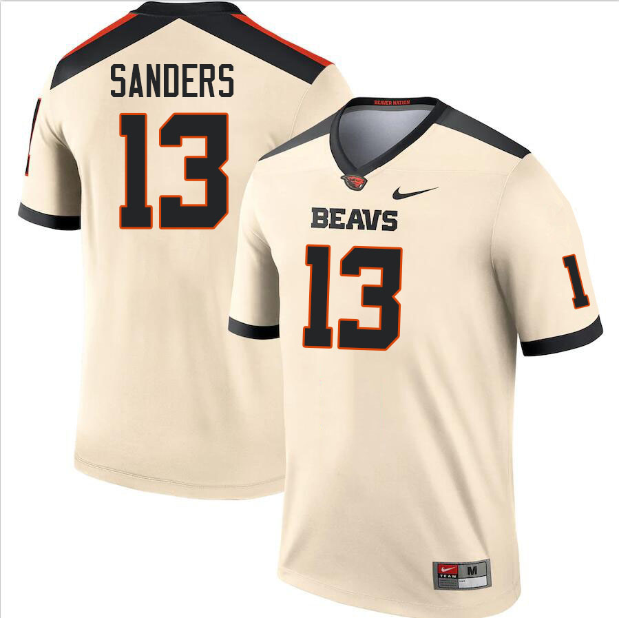 Men #13 Jake Sanders Oregon State Beavers College Football Jerseys Stitched-Cream